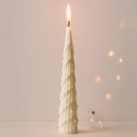 Molde árbol de navidad con bolas decorativas para hacer velas Molde árbol de navidad con bolas decorativas para hacer velas