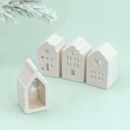 Molde casitas navideñas