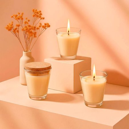 Vaso de 125 ml de cristal con tapa para hacer velas Vaso de 125 ml de cristal con tapa para hacer velas