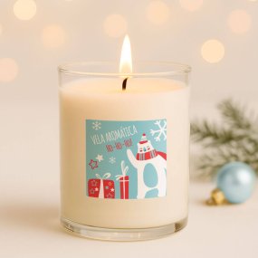 Pegatinas navideñas “ho-ho-ho” para velas en vaso