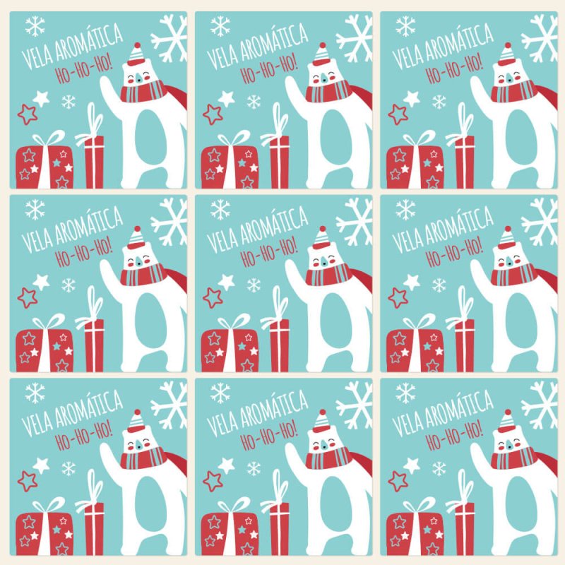 Pegatinas navideñas “ho-ho-ho” para velas aromáticas