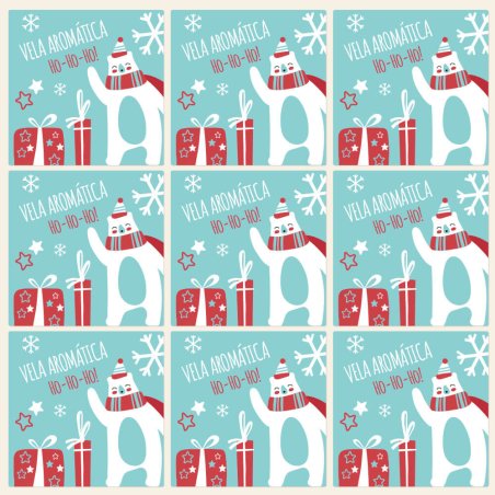 Pegatinas navideñas “ho-ho-ho” para velas aromáticas