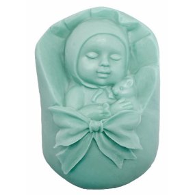 Molde pastilha de sabonete bebe na alcofa