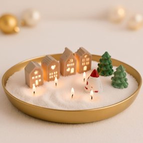 Kit pour créer un village de Noël en cire perlée. Matériaux et instructions