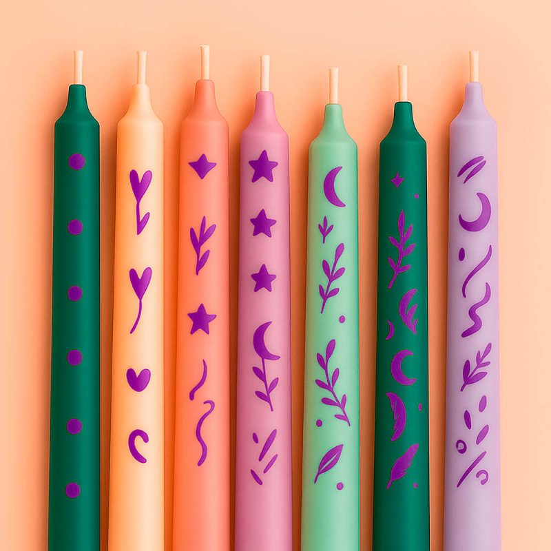 Pintura para dibujar en velas violeta neón