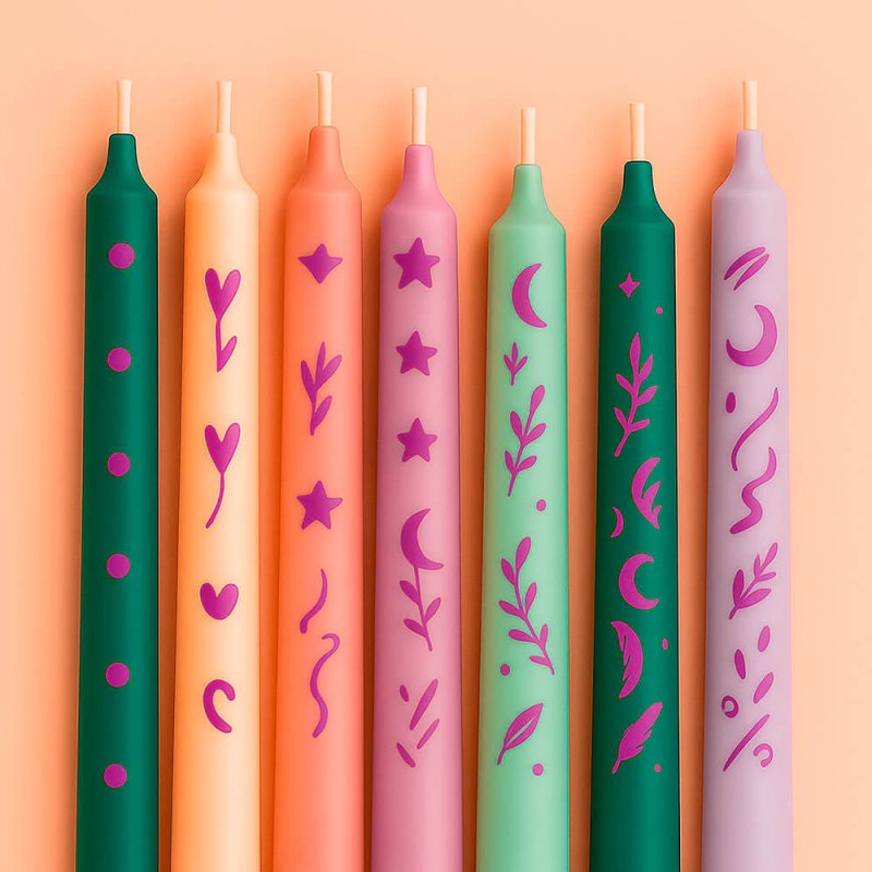 Pintura para dibujar velas malva neón