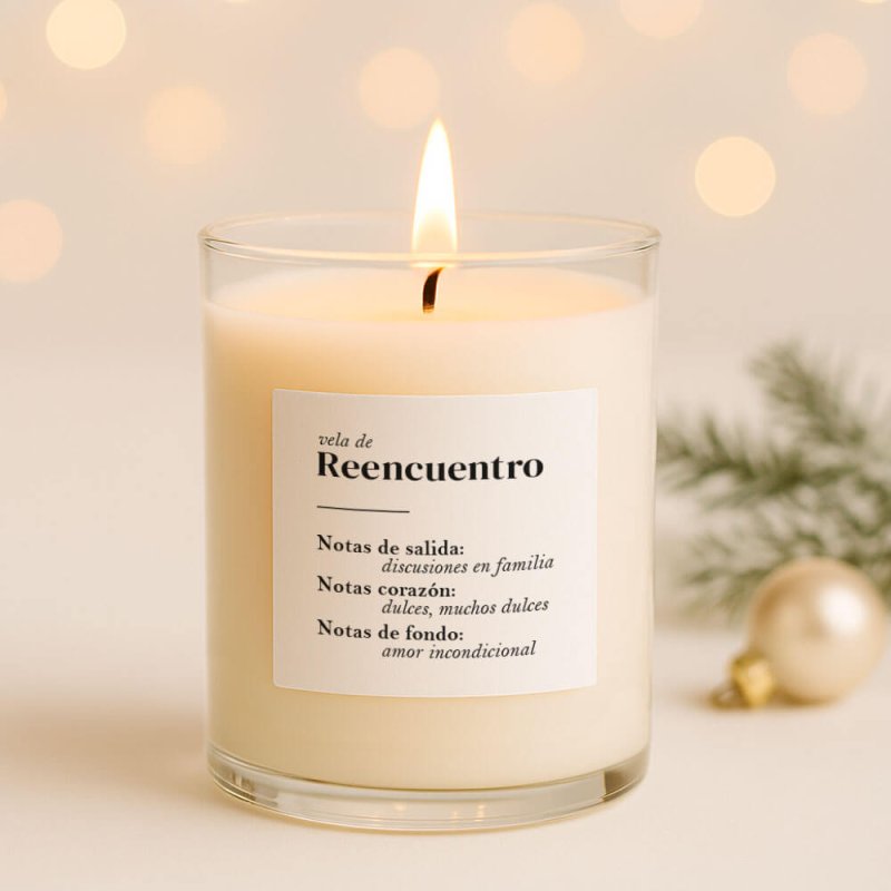 Pegatinas navideñas para velas en vaso "Reencuentro"