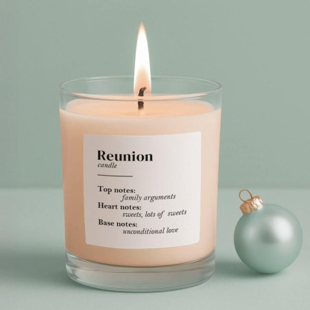 Pegatinas navideñas para velas en vaso "Reencuentro"