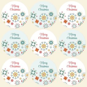 Autocolantes de Natal para velas em copo Flocos geométricos