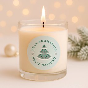 Autocollants de Noël pour bougies en verre sapin nordique