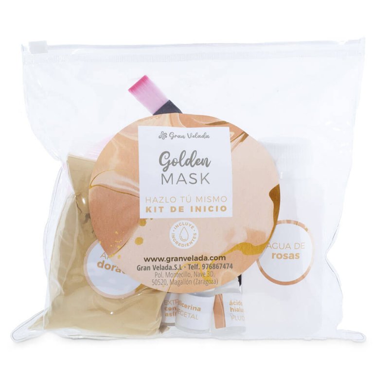 Envase del set para hacer golden mask