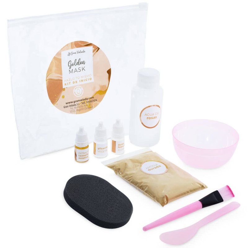 Contenido set para hacer golden mask