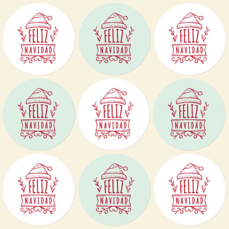Pegatinas graciosas de Navidad para velas en vaso