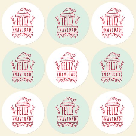 Pegatinas graciosas de Navidad para velas en vaso