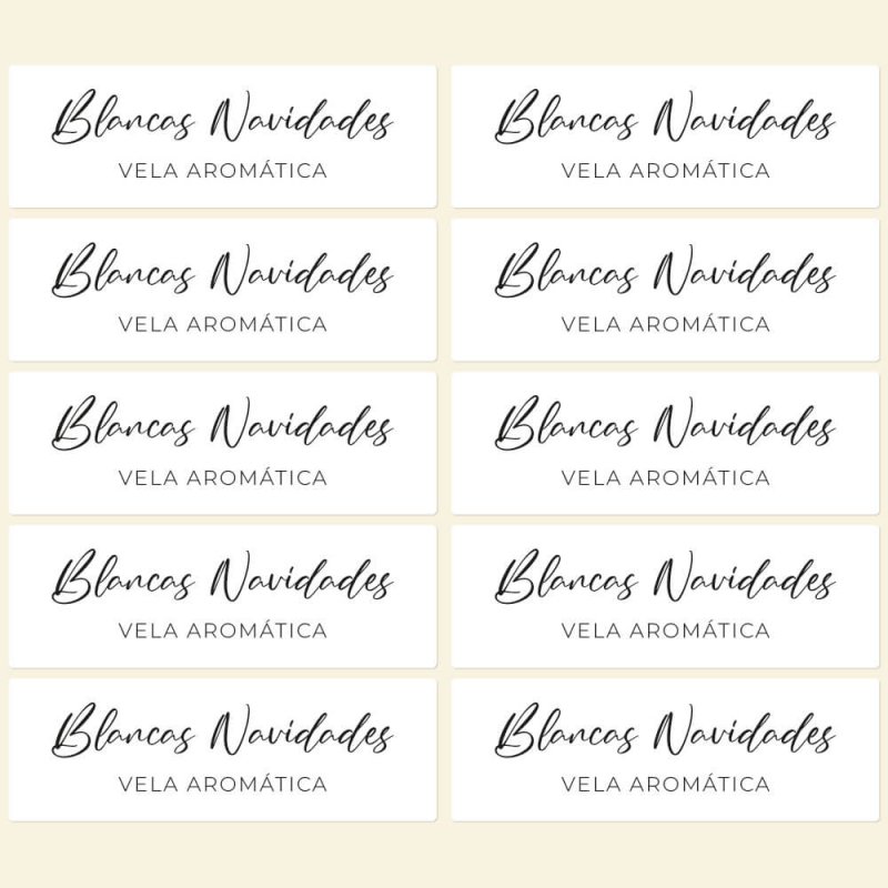 Blister de pegatinas navideñas para velas en vaso “blancas navidades"