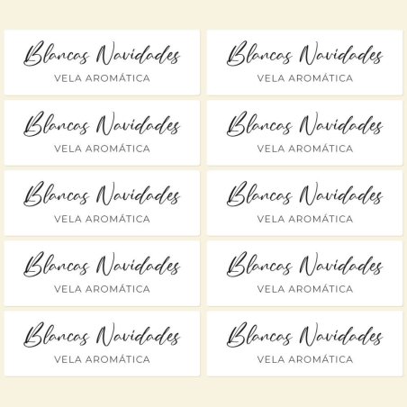 Blister de pegatinas navideñas para velas en vaso “blancas navidades"