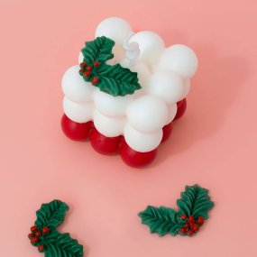 Kit para fazer velas bubble de Natal. Materiais e instruções