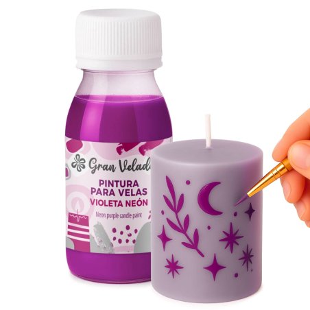 Pintura para velas violeta fluorescente