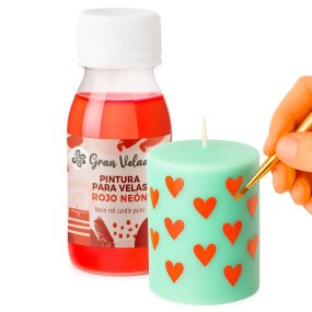Peinture pour bougies rouge néon
