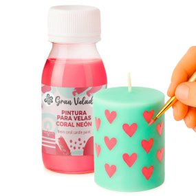 Peinture pour bougies corail néon
