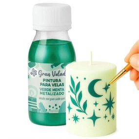 Pintura para velas verde menta metalizado