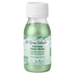 Pintura para velas verde salvia metalizado