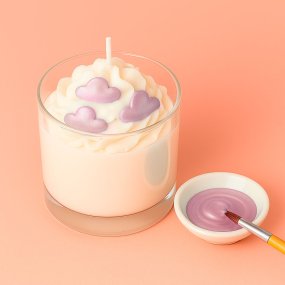 Peinture pour bougies rose poudré métallisé