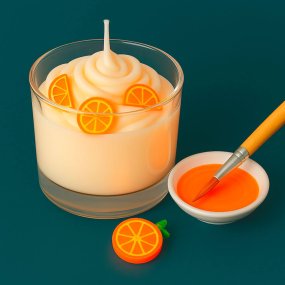 Peinture pour bougies orange fluo