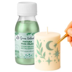 Peinture pour bougies vert sauge métallisé