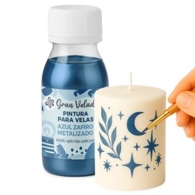 Peinture pour bougies bleu saphir métallisé