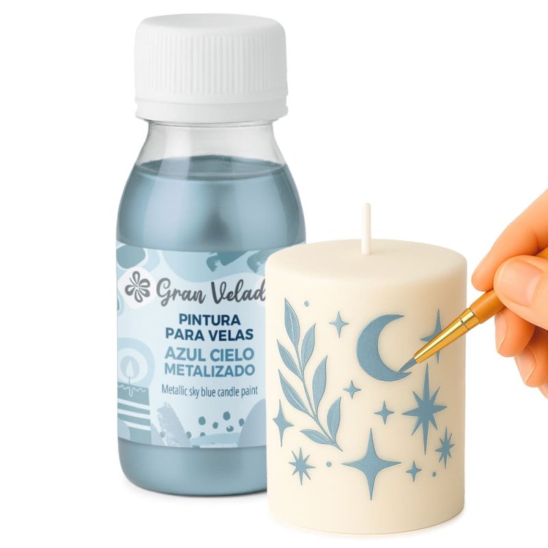 Pintura para velas azul cielo metalizado