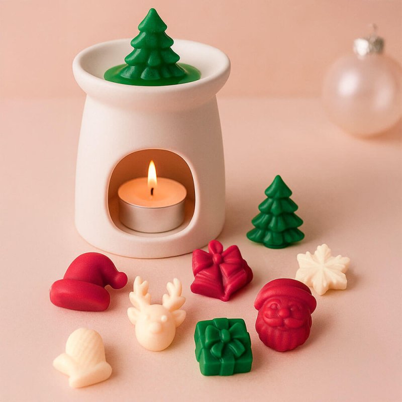 Molde para wax melts 12 figuras navideñas mini