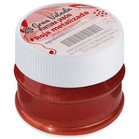Pintura roja metalizada para jabon