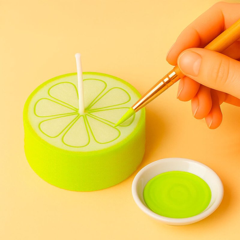 Pintura velas amarillo neón