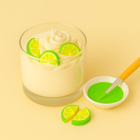 Pintura velas verde neón