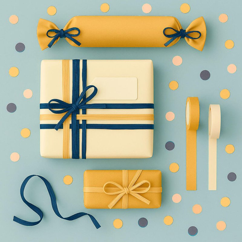 Cinta de rafia azul marino para decorar regalos