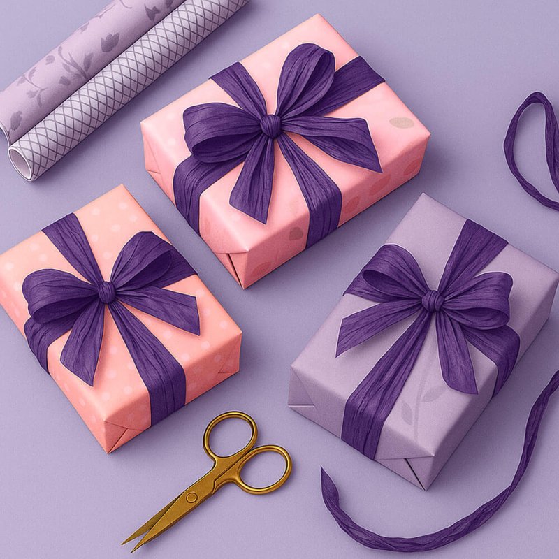Cinta decofiok violeta para envolver  regalos