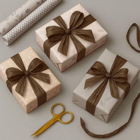 Cinta decofiok marrón para envolver regalos