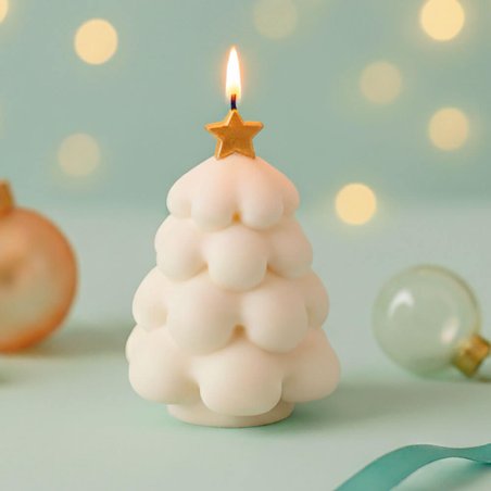 Molde vela árbol bubble de Navidad