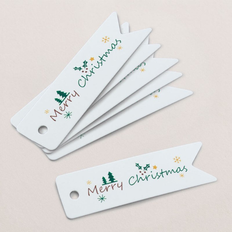 Etiqueta de banderín merry christmas