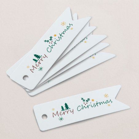 Etiqueta de banderín merry christmas