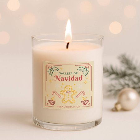 Pegatinas navideñas para velas en vaso ES