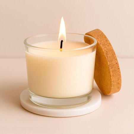 Vaso de 205 ml de cristal con corcho para velas