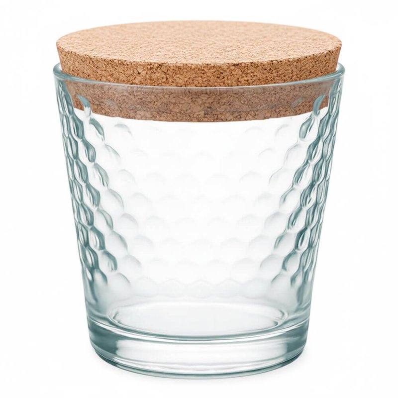 Vaso 280 ml panal de abejas con tapa de corcho para hacer velas