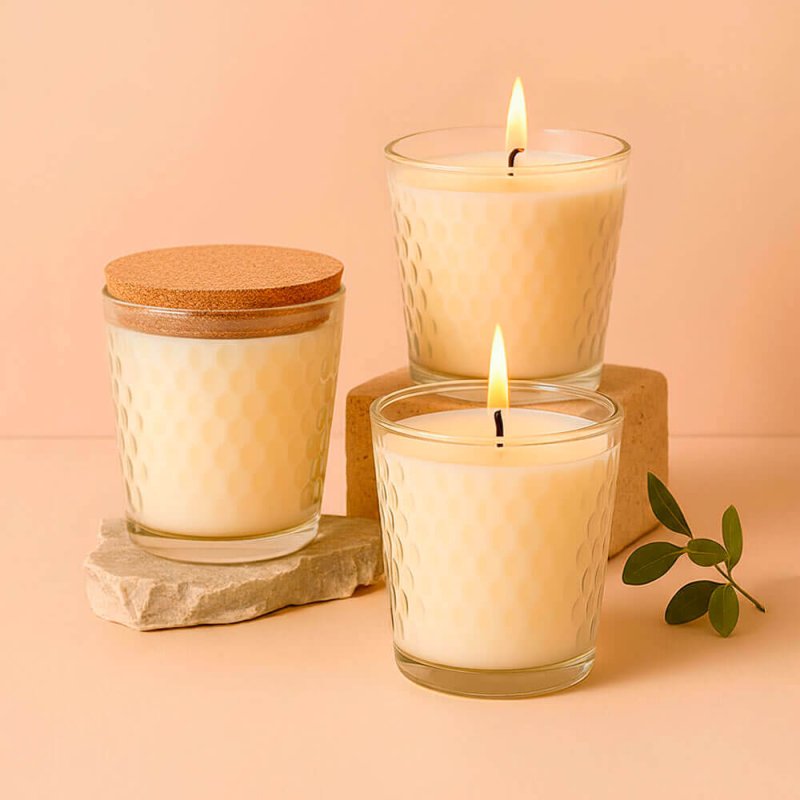 Vaso 280 ml con relieve para hacer velas