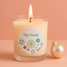 Autocollants de Noël pour bougies en verre Flocons géométriques