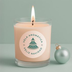 Autocollants de Noël pour bougies en verre sapin nordique