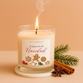 Autocolantes de Natal para velas em copo - bolachas de natal