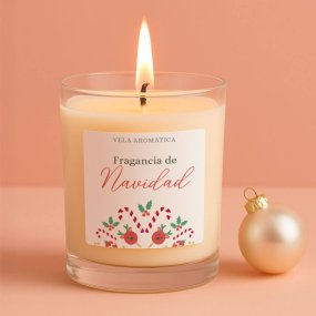 Autocolantes de natal para velas em copo - bengalas de natal