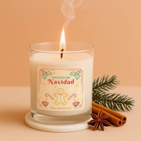 Autocollants de noël pour bougies en verre - biscuit de noël